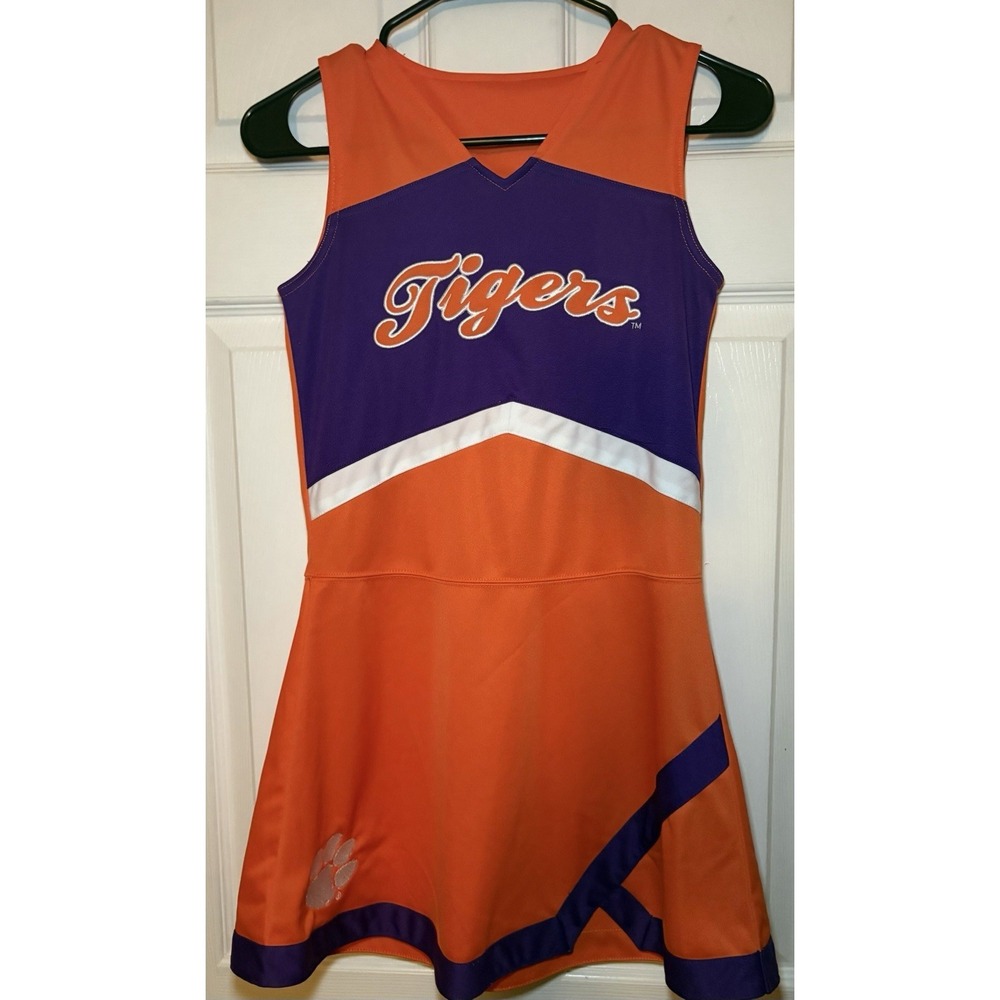 CLEMSON TIGERS Girls CHEER Dress  ORANGE Purple Size M 10/12